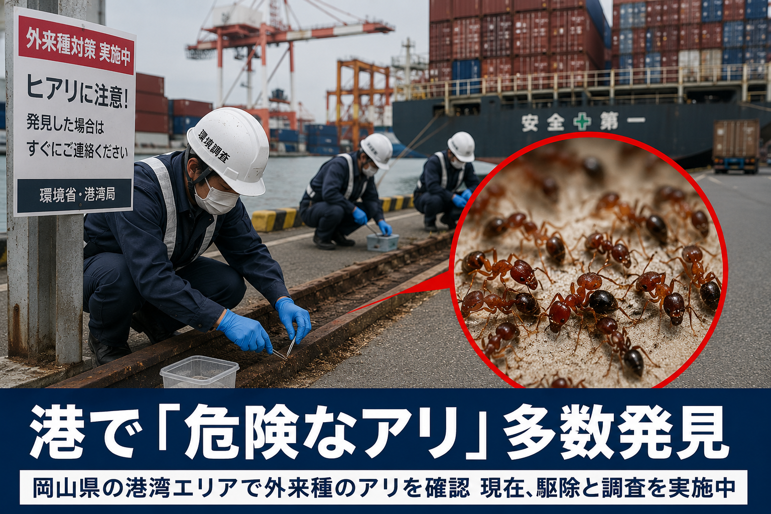 Milhares de formigas invasoras são encontradas em porto do Japão