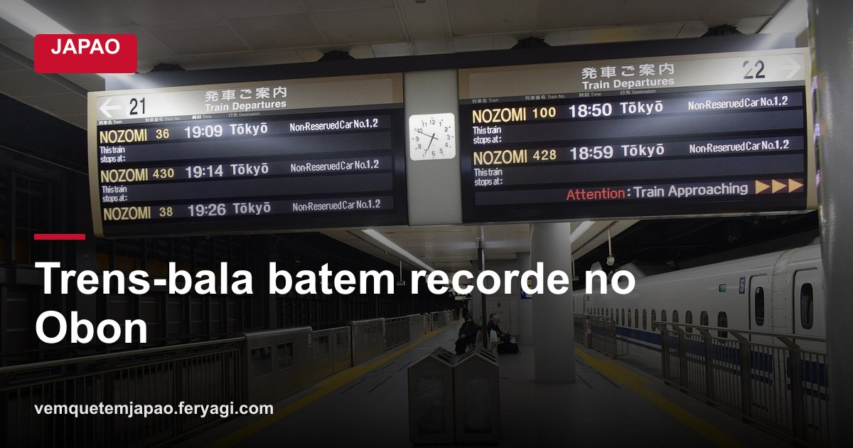 Obon movimenta 13,2 milhões nos trens-bala do Japão; Tokaido bate recorde de média diária