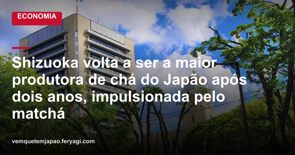 Shizuoka volta a ser a maior produtora de chá do Japão após dois anos, impulsionada pelo matchá