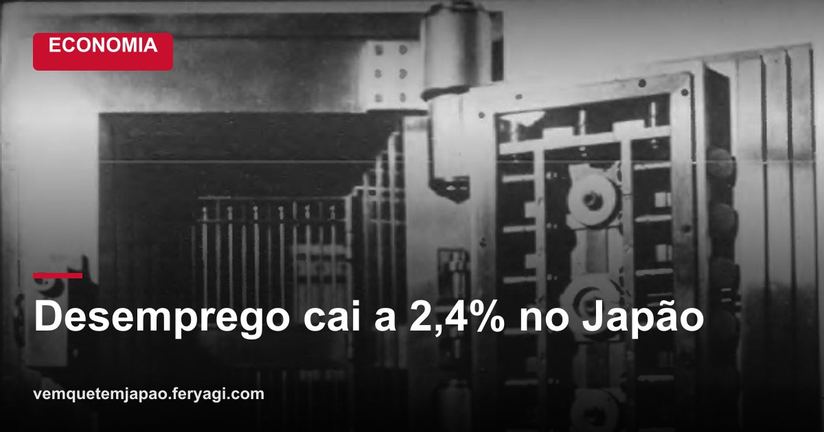 Desemprego no Japão cai a 2,4% em julho e mercado de trabalho segue aquecido