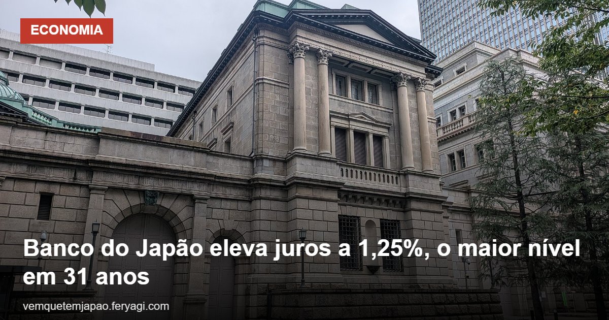 Banco do Japão eleva juros a 1,25%, maior nível em 31 anos; iene chega a cair após votação dividida