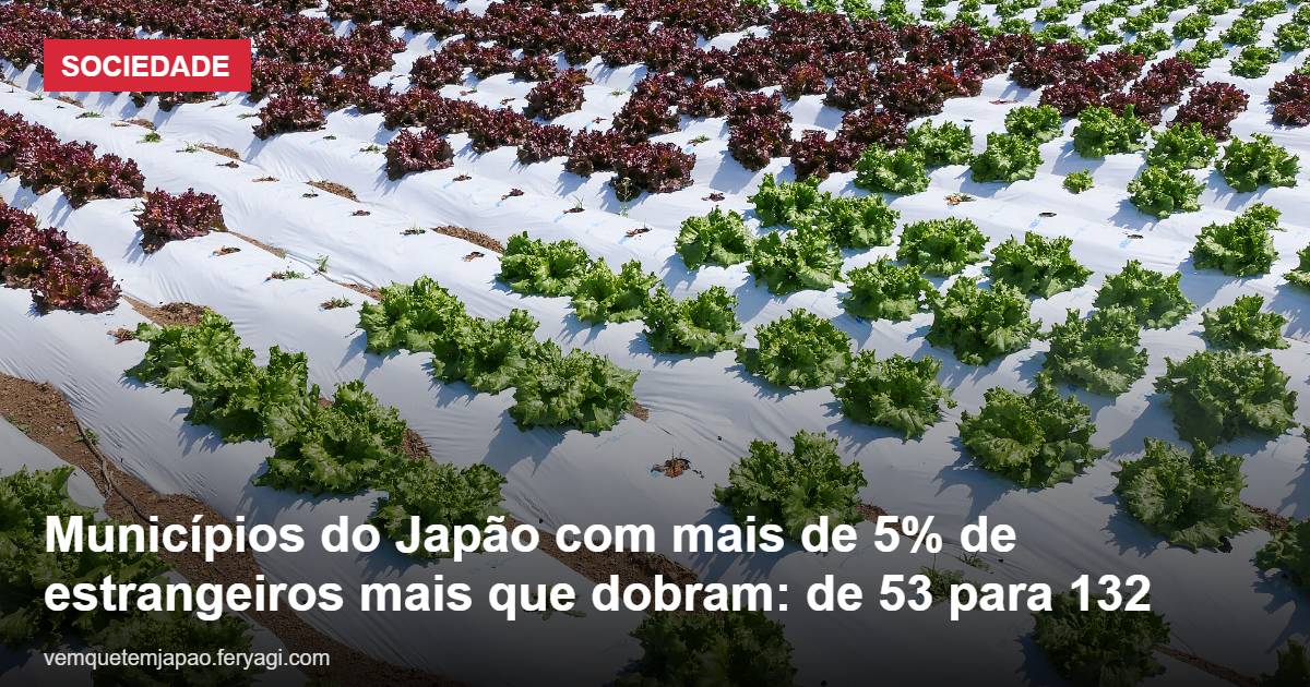 Municípios do Japão com mais de 5% de estrangeiros mais que dobram: de 53 para 132